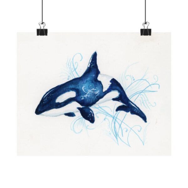 Orca Whale Watercolor Wall Art