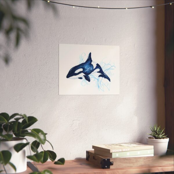 Orca Whale Watercolor Wall Art - Image 9