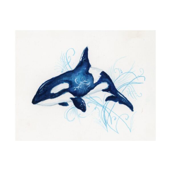 Orca Whale Watercolor Wall Art - Image 7