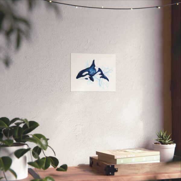 Orca Whale Watercolor Wall Art - Image 4