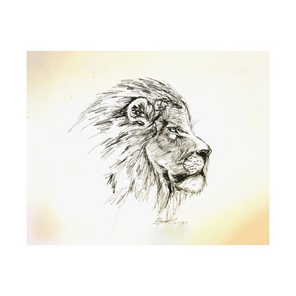 Lion Sketch Wall Art - Image 2