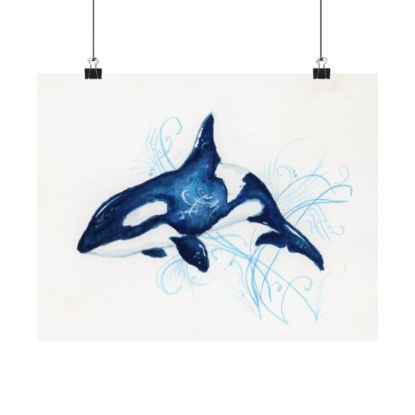 Orca Whale Watercolor Wall Art - Image 6