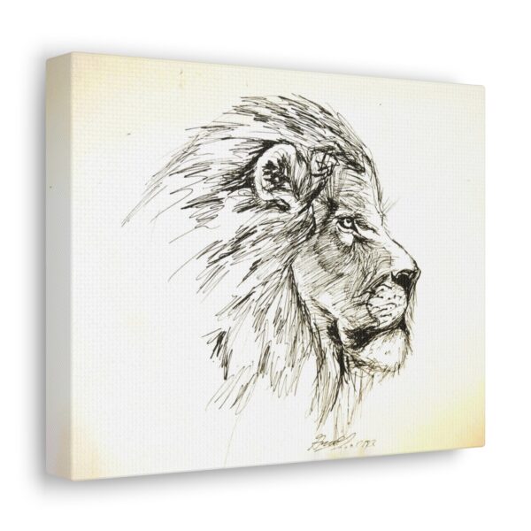 Lion Sketch Canvas Wall Art - Image 2